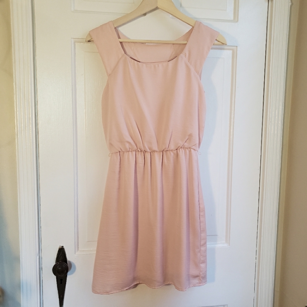 Charlotte Russe Light Pink Mini Dress Cutout Back XS
